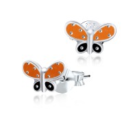 Butterfly 2 Tone Silver Stud Earring STE-659 